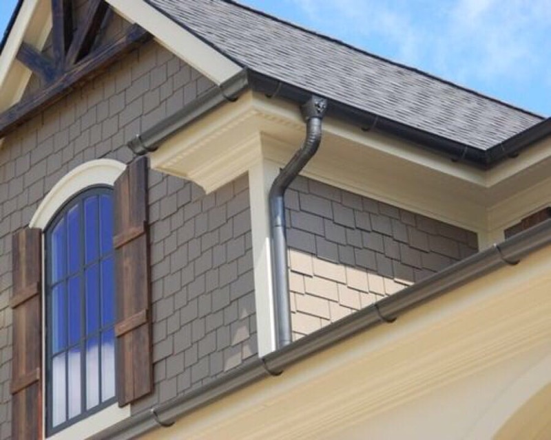 professionally installed gutter and downspout